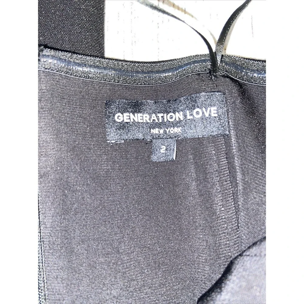 Generation Love Women's Tessa Ponte Jumpsuit 2 Black Fitted Stretch‎ Belted NEW